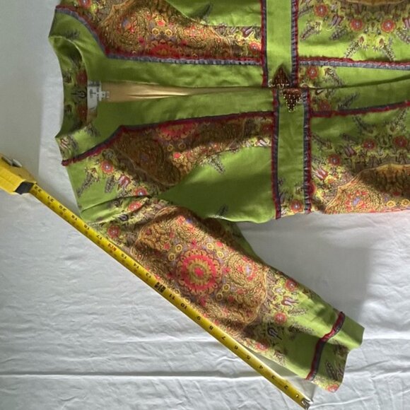 Andrea Becker Green Paisley linen Jacket - Picture 9 of 10